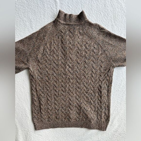 New Tommy Bahama Half‎ Zip Sweater Cable Knit Pullover Irazu Brown Men’s Medium - Picture 7 of 11